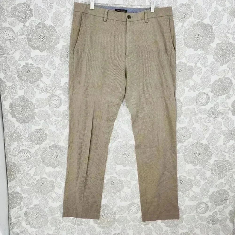 Banana Republic Aiden Fit Men's Dress Pants Straight Leg 35x34 Khaki 9673 - Picture 1 of 7